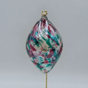 Zorza Hand Blown Handmade Glass Drop Confetti Ornament From Poland Swirl Artisan